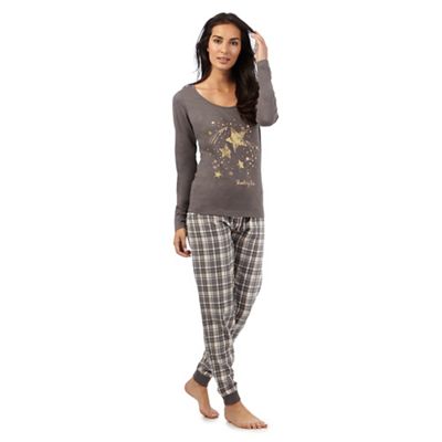 Grey 'shooting star' print pyjama set